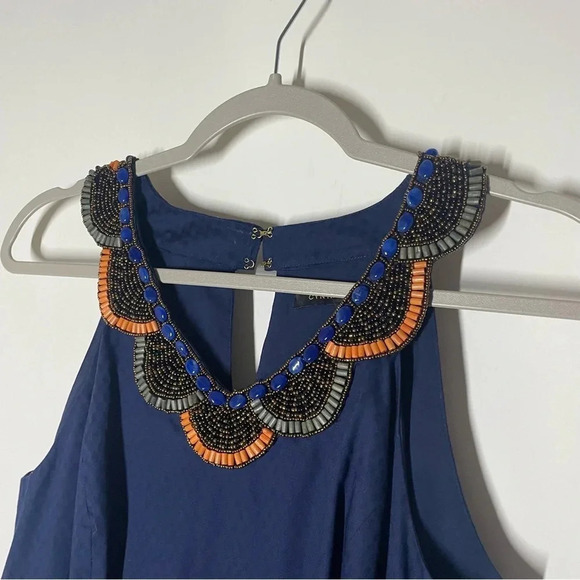 Cynthia Steffe Bead Embellished Neckline Tiered Dress Size 8 - Picture 3 of 9